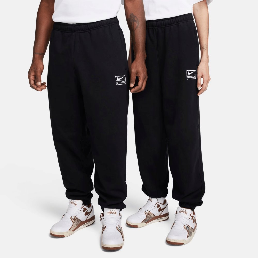 Stussy x Nike Calça Washed Fleece Black White