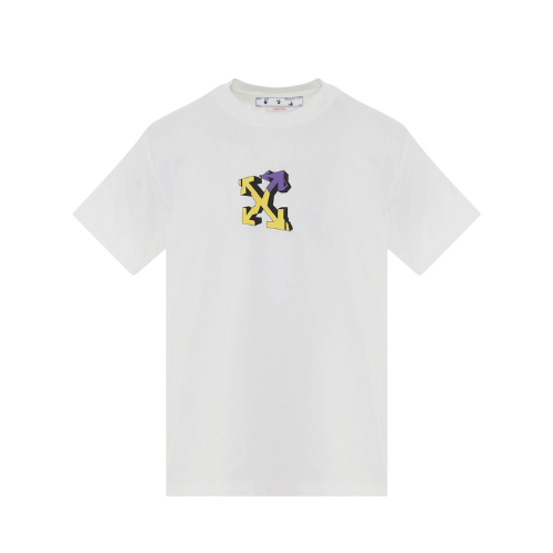 Camiseta Off-White Wizard Graffiti Slim Fit White Violet