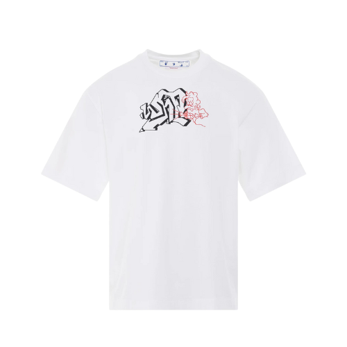 Camiseta Off-White Graffiti Outline Over Skate Fit White