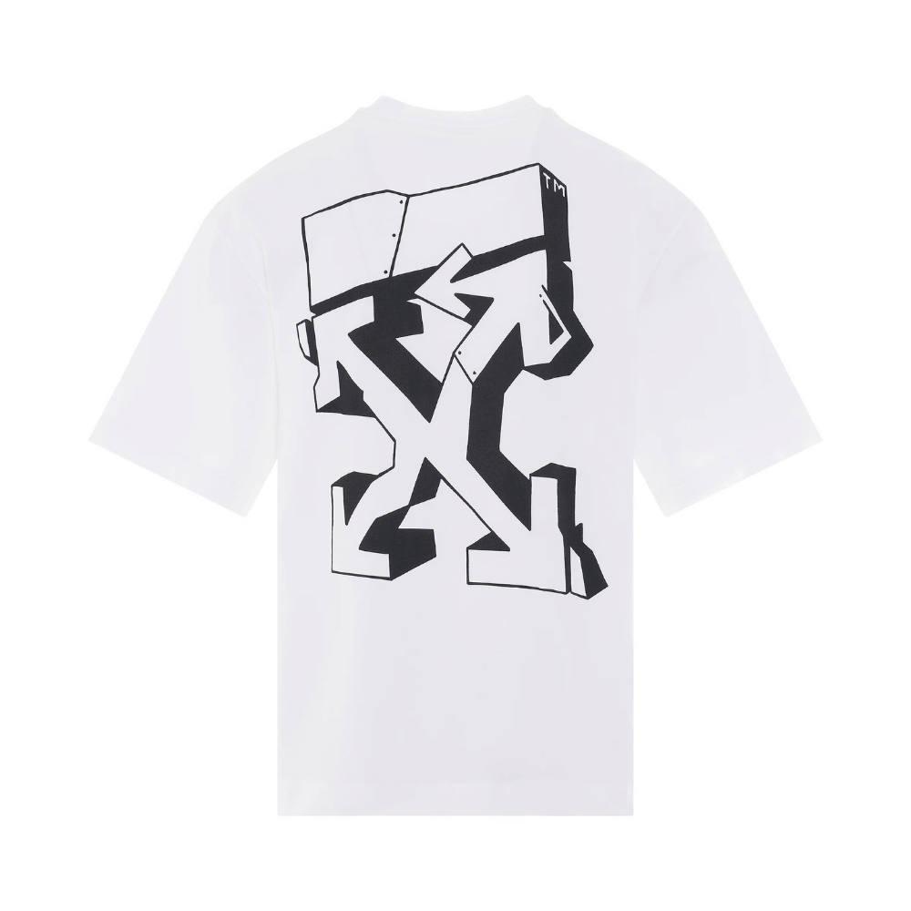 Camiseta Off-White Graffiti Outline Over Skate Fit White foto 3