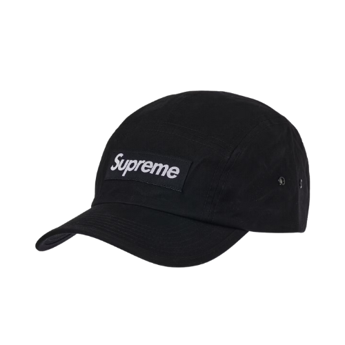 Boné Supreme Waxed Cotton Camp Black