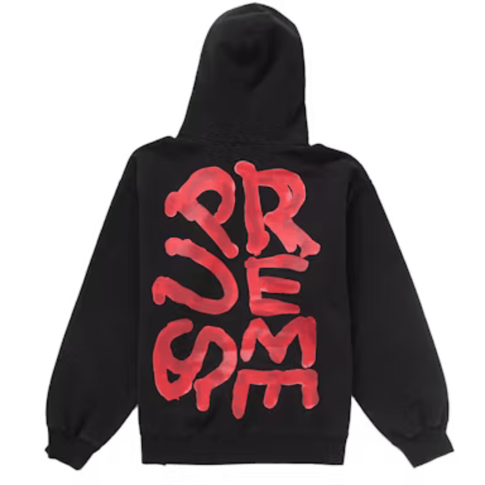 Moletom Supreme Paint Hooded Black foto 1